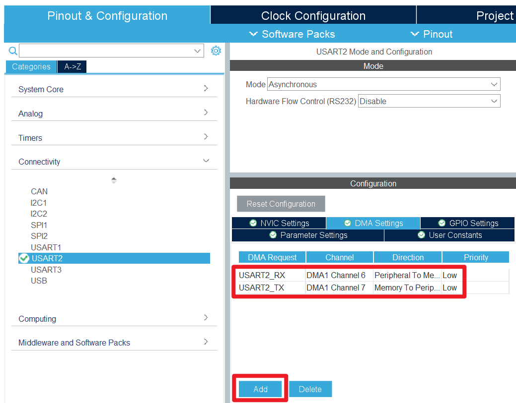 DMA config